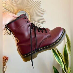 Dr. Martens Burgundy Leather Boots